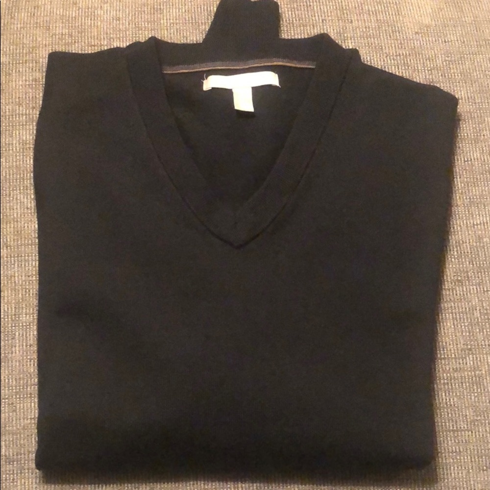 Black Nordstrom Merino Wool V Neck Sweater
